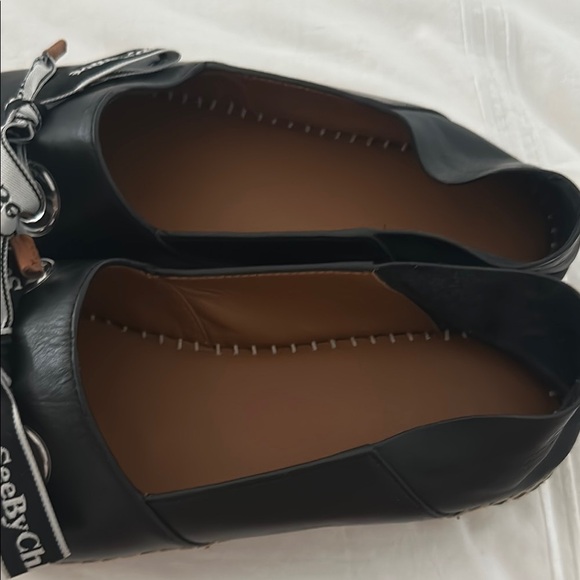 See By Chloe Black Espadrille Flats with Logo Detail - Picture 3 of 7